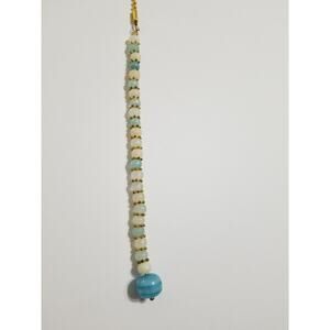 New handmade ceiling fan/ light chain pull gold, white and blue combine f20*